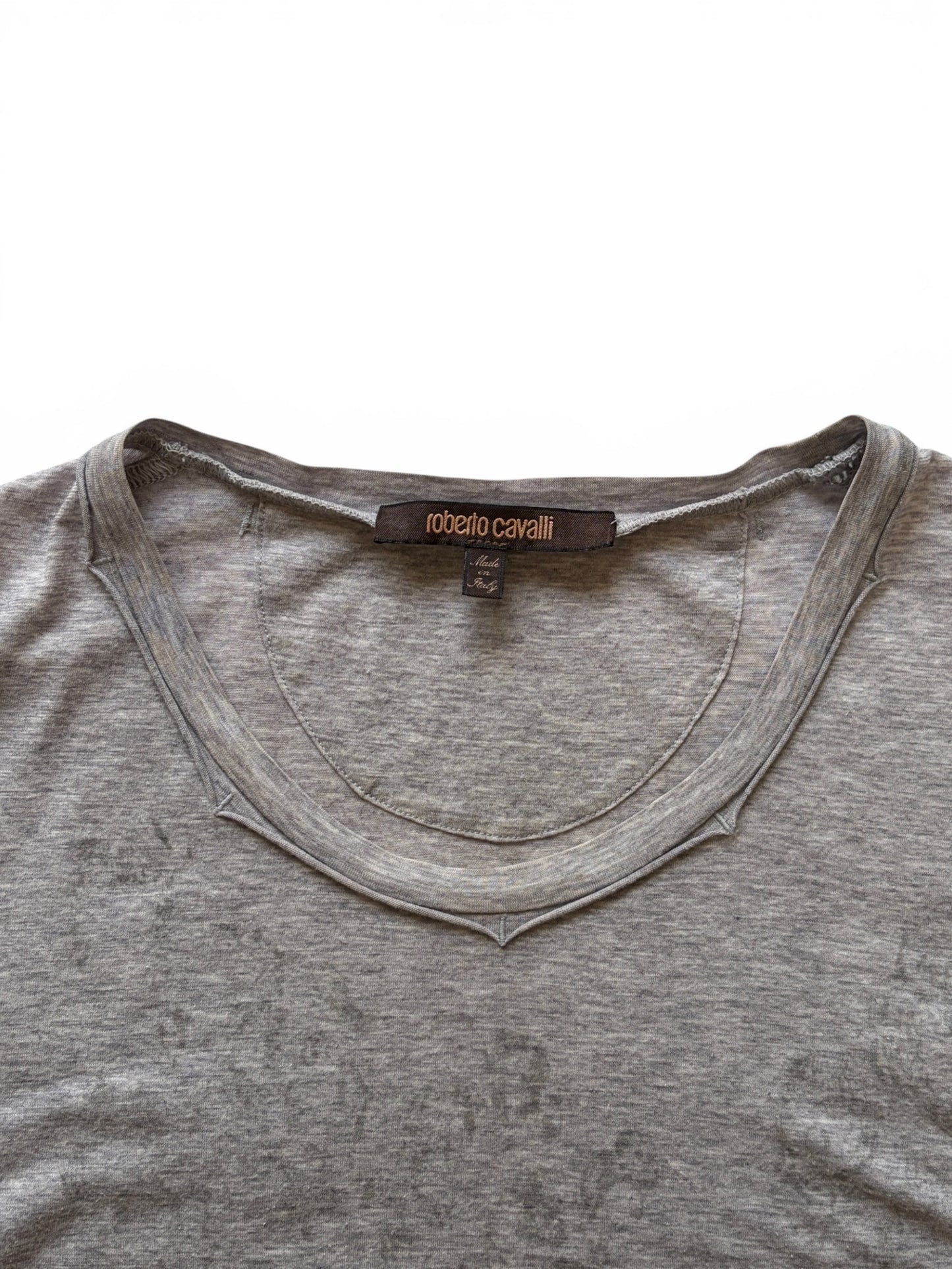 Roberto Cavalli Gray T-Shirt Size S
