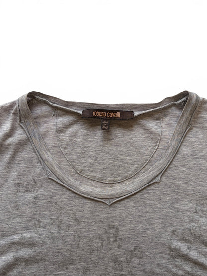 Roberto Cavalli Gray T-Shirt Size S