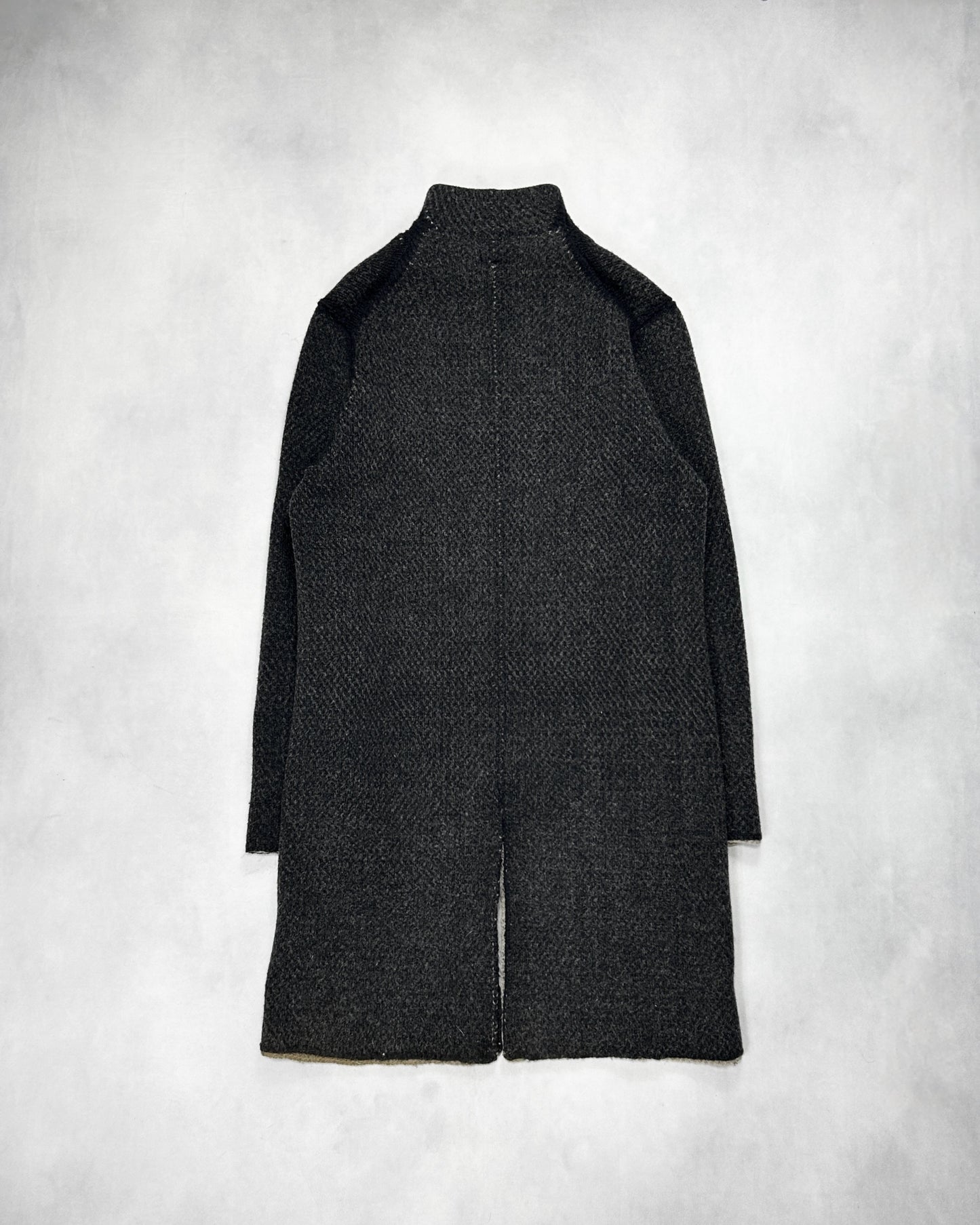 Label Under Construction Zip-Up Intarsia Knit Coat Size M