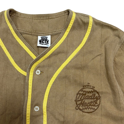 Vintage 00s Madhectic Green Terry Baseball Shirt Size LARGE