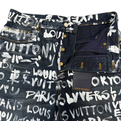 LOUIS VUITTON 25AW NIGO x Pharrell Denim Pants Size 30