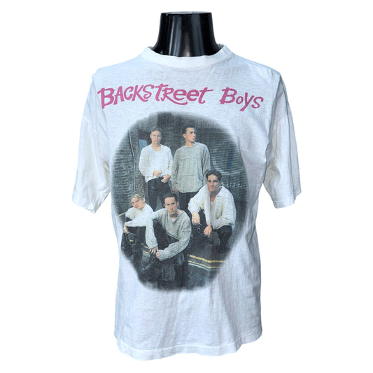 BACKSTREET BOYS 90s Photo Print Single Stitch Tee Size XL
