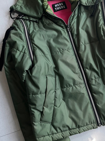 Vintage Green Nylon 'Here There' Gimmick Jacket Size XS