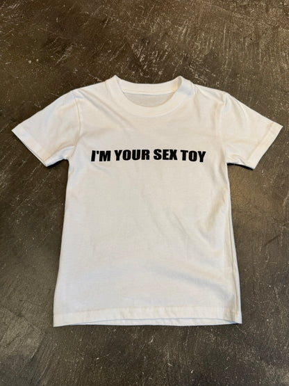 Vintage "I'M YOUR SEX TOY" Black Cotton T-Shirt Size XS