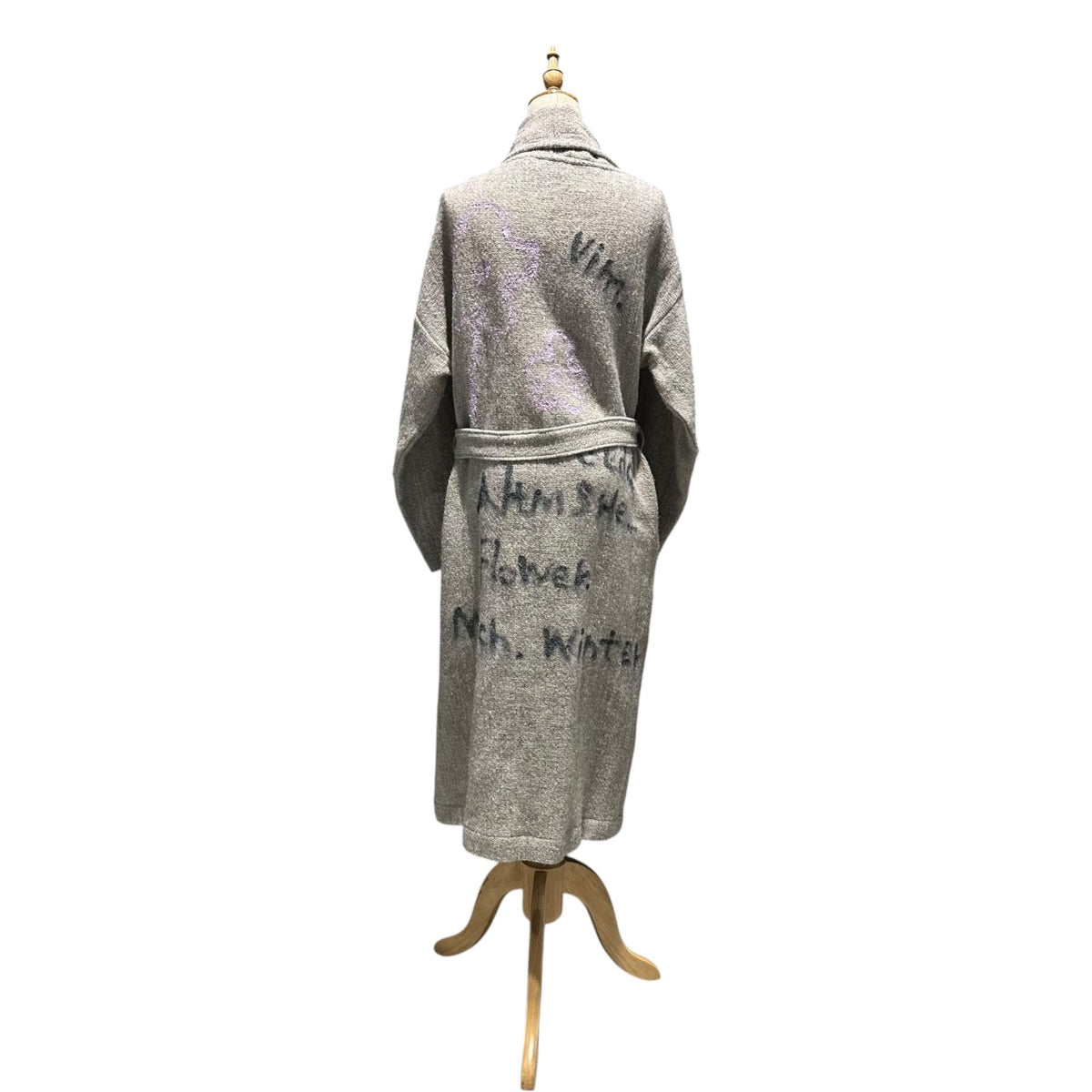 DRIES VAN NOTEN 98AW Viburnum Graphic Gown Coat Size FREE