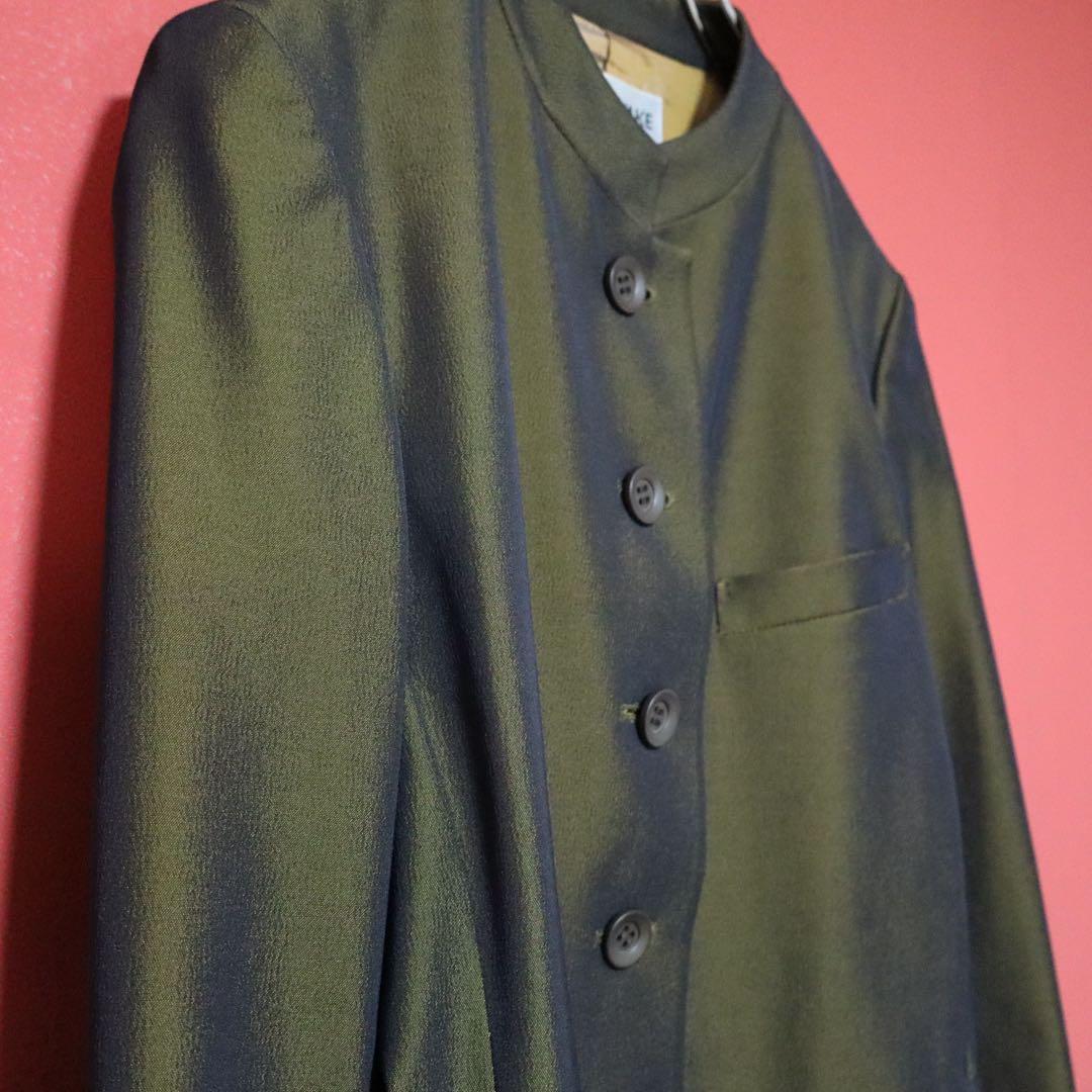ISSEY MIYAKE 98SS Khaki Glossy Mao Collar Jacket Size M