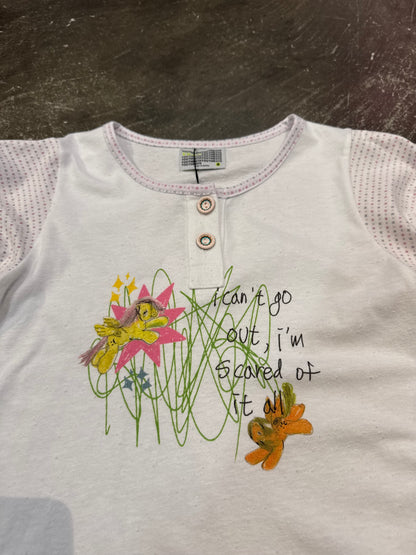 Motka puff henley tee x YOUTH BATH x Motka White Puff Henley T-Shirt Size S