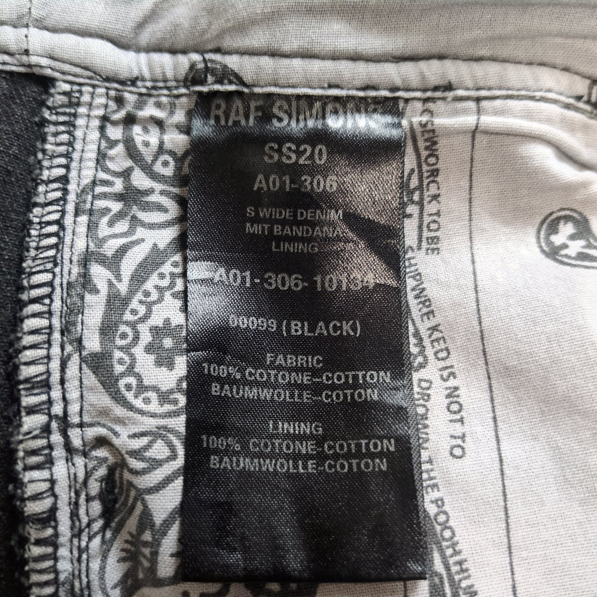 Vintage RAF SIMONS REDUX 04AW Super Wide Denim Black Size Ⅰ