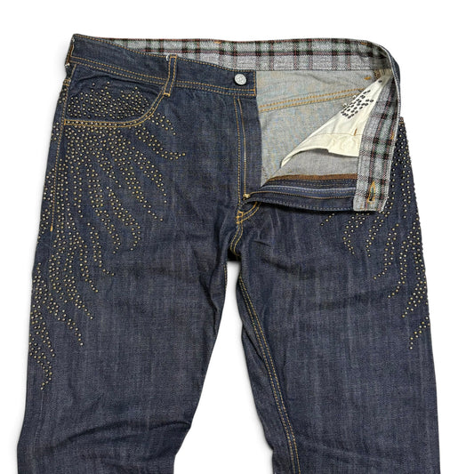 OZONE ROCKS Studs Denim Jeans Size L