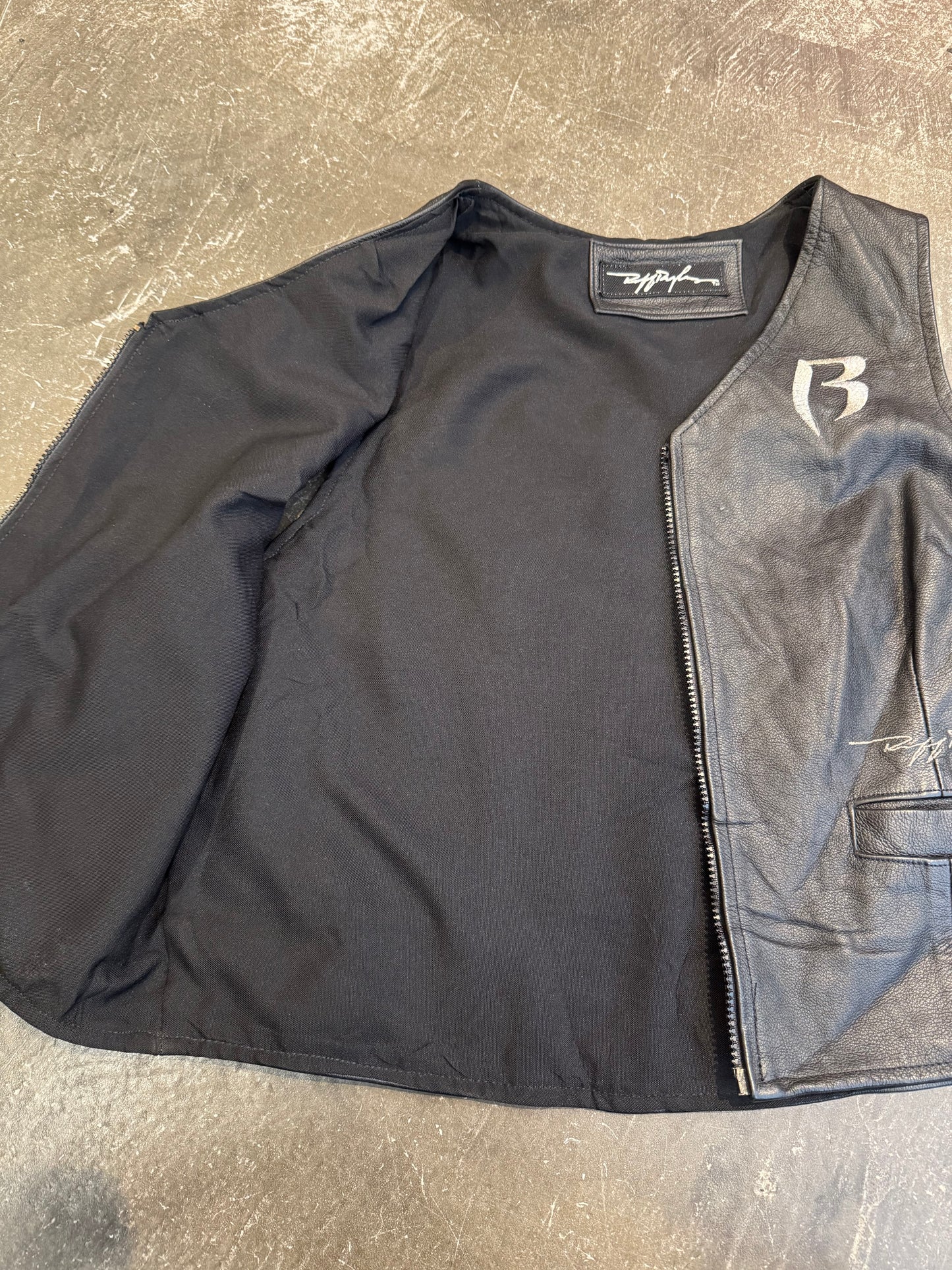 Ruff Ryders Black Leather Shirt Size M