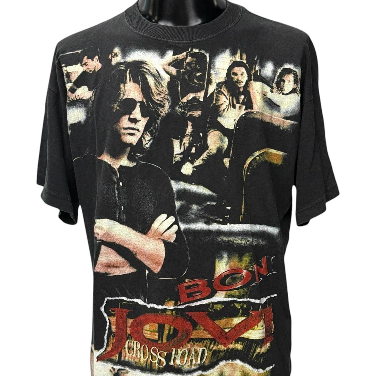 BON JOVI 90s Cross Road Album T-Shirt Size XL
