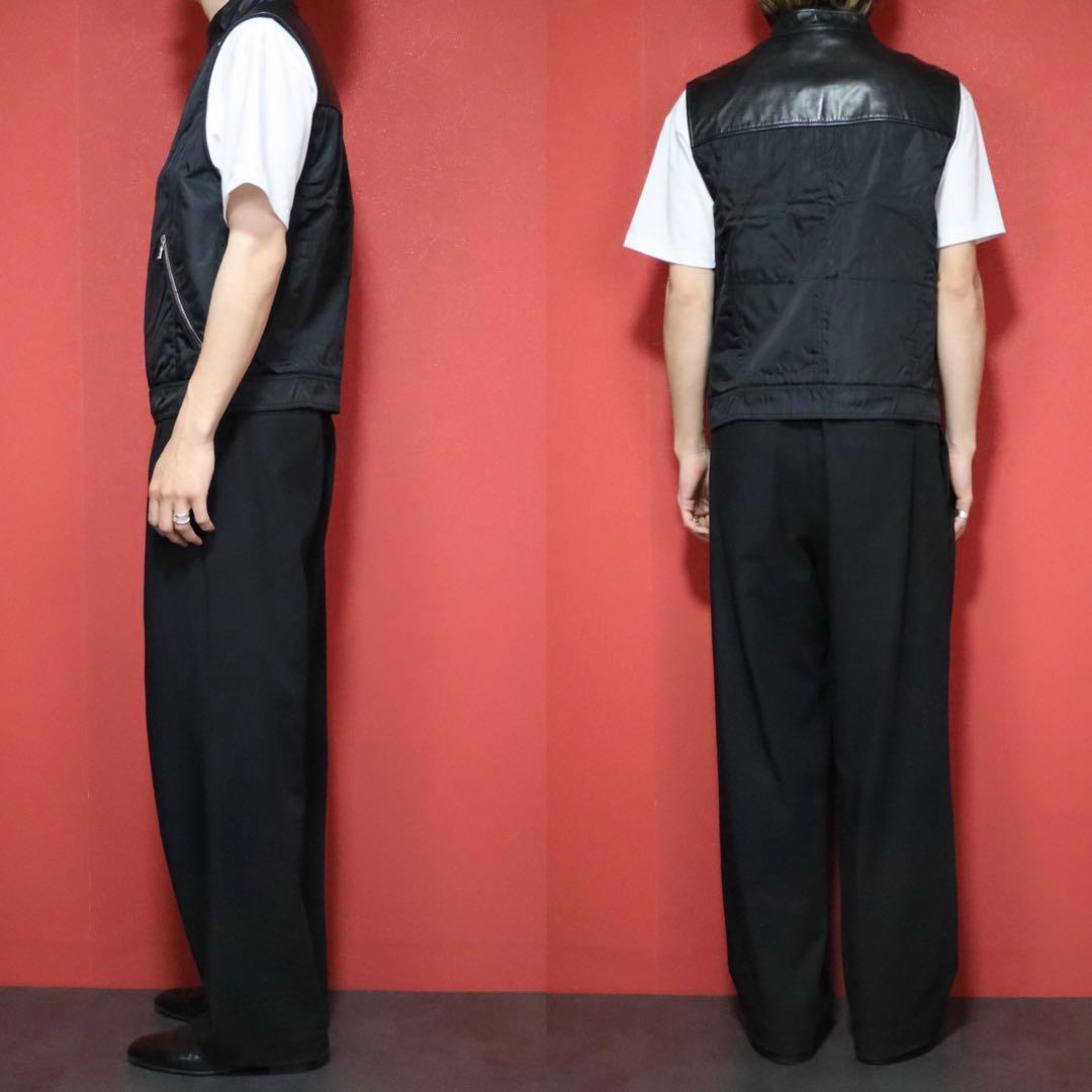 Prada Archive Leather Nylon Docking Vest Black Size S