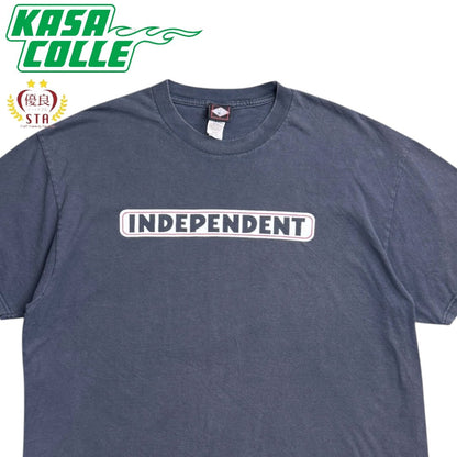 INDEPENDENT 90s Iron Cross Logo Print T-shirt Navy Size XL