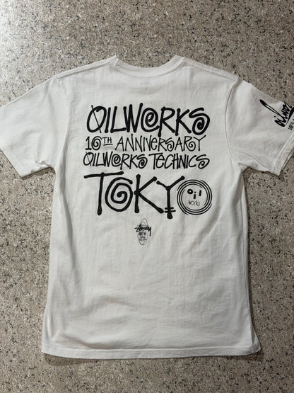 OILWORKS x Stussy 10th Anniversary T-Shirt White Size M