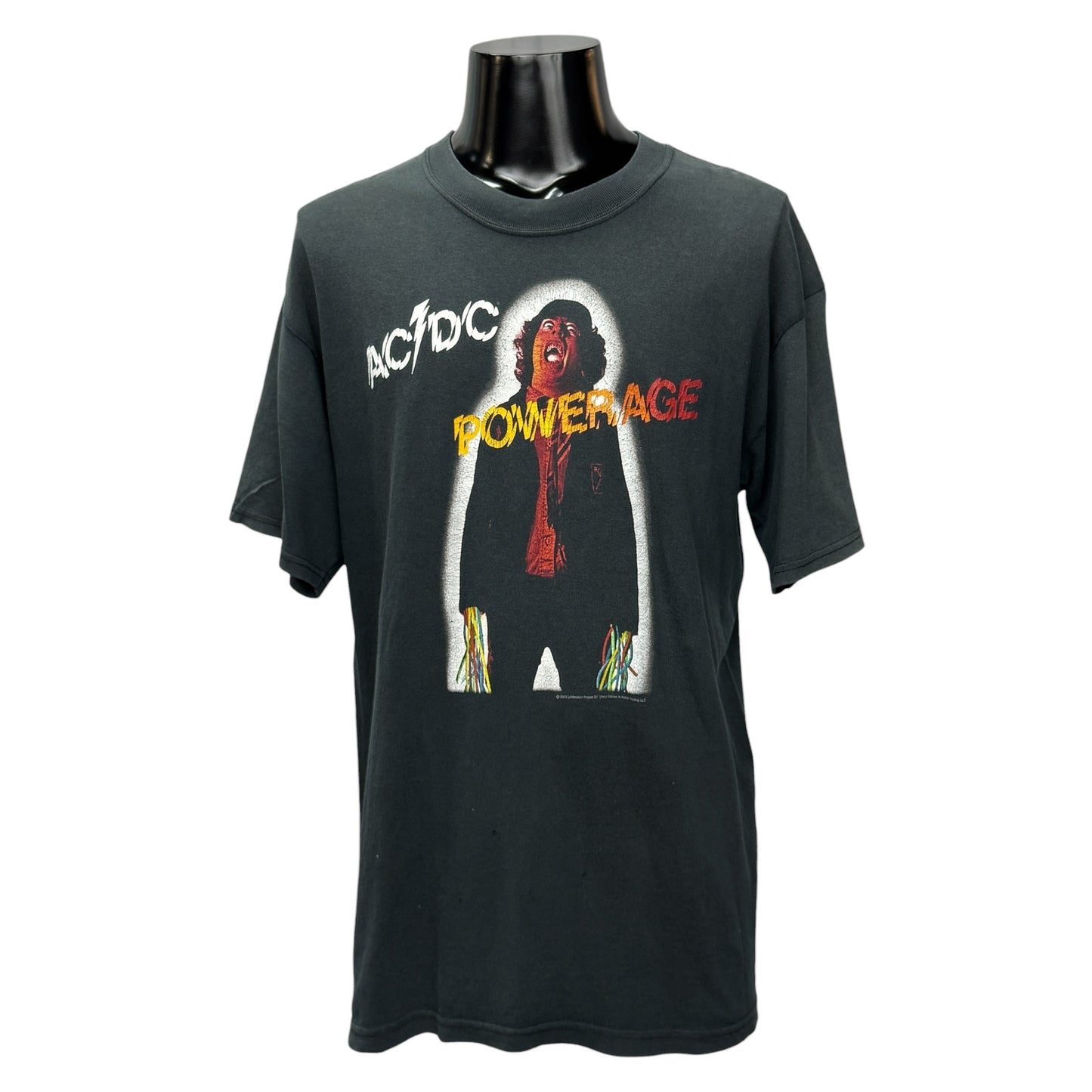 AC/DC 00s "POWERAGE" 1978 Album Art Vintage T-Shirt Size L