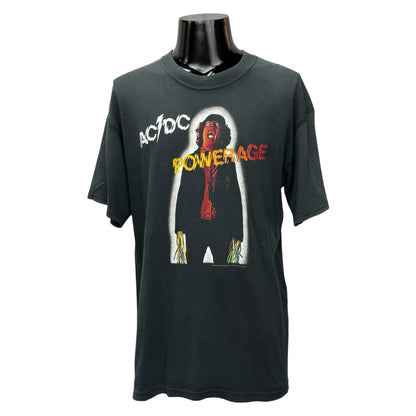 AC/DC 00s "POWERAGE" 1978 Album Art Vintage T-Shirt Size L