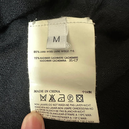 MM6 07AW Black Wool Cashmere Gather Knit Sweater