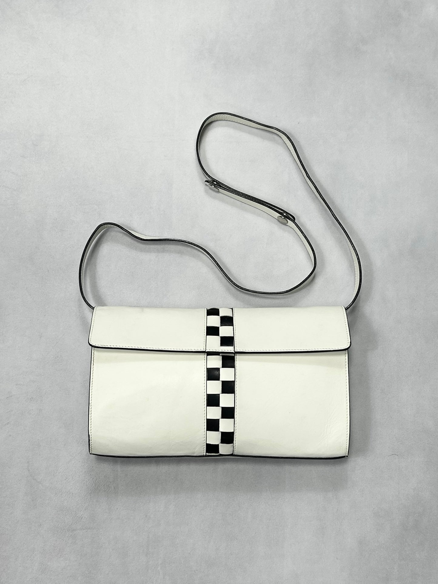 Jean Paul Gaultier checker line shoulder bag