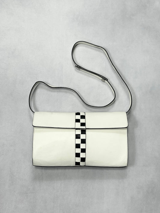 Jean Paul Gaultier checker line shoulder bag