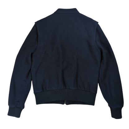 Maison Margiela Dark Navy Wool Full Zip Jacket Size 44
