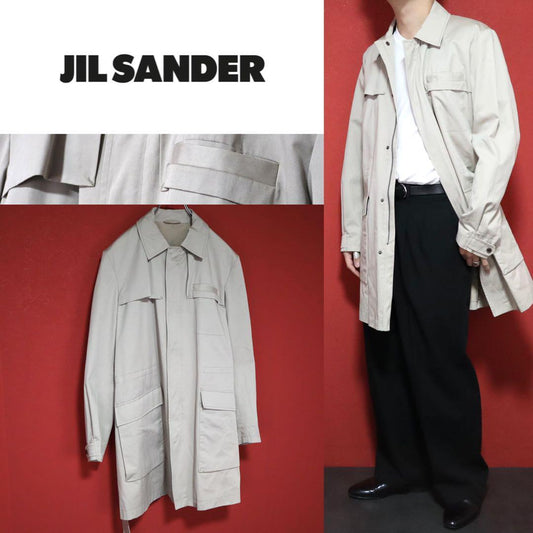 Jil Sander Work Design Belted Long Coat Size 46