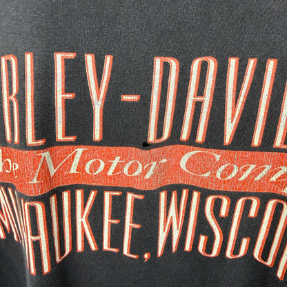 HARLEY DAVIDSON 90s Flames Graphic Red T-Shirt Size XL