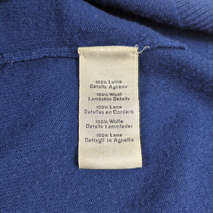 HERMES Leather Piping Crew Neck Sweater Blue Size XXL