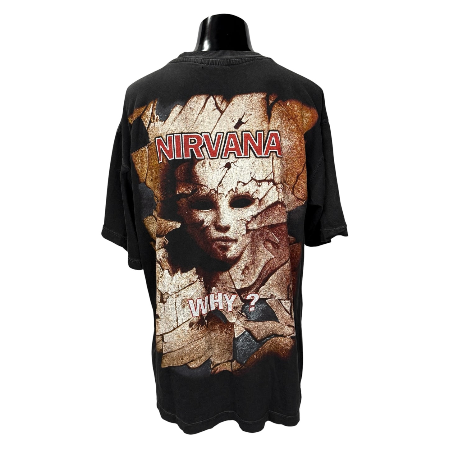 NIRVANA 90s Kurt Cobain Memorial Euro T-Shirt Size XL