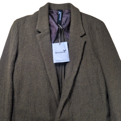 Ground Y Fulling Wool Serge 1B Long Jacket Khaki Size 1