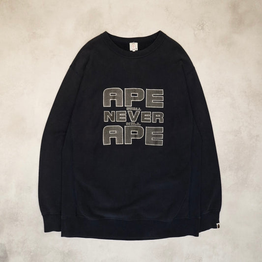 A BATHING APE sweat Vintage 90s-00s APE Shall Never Kill APE Blue Size L