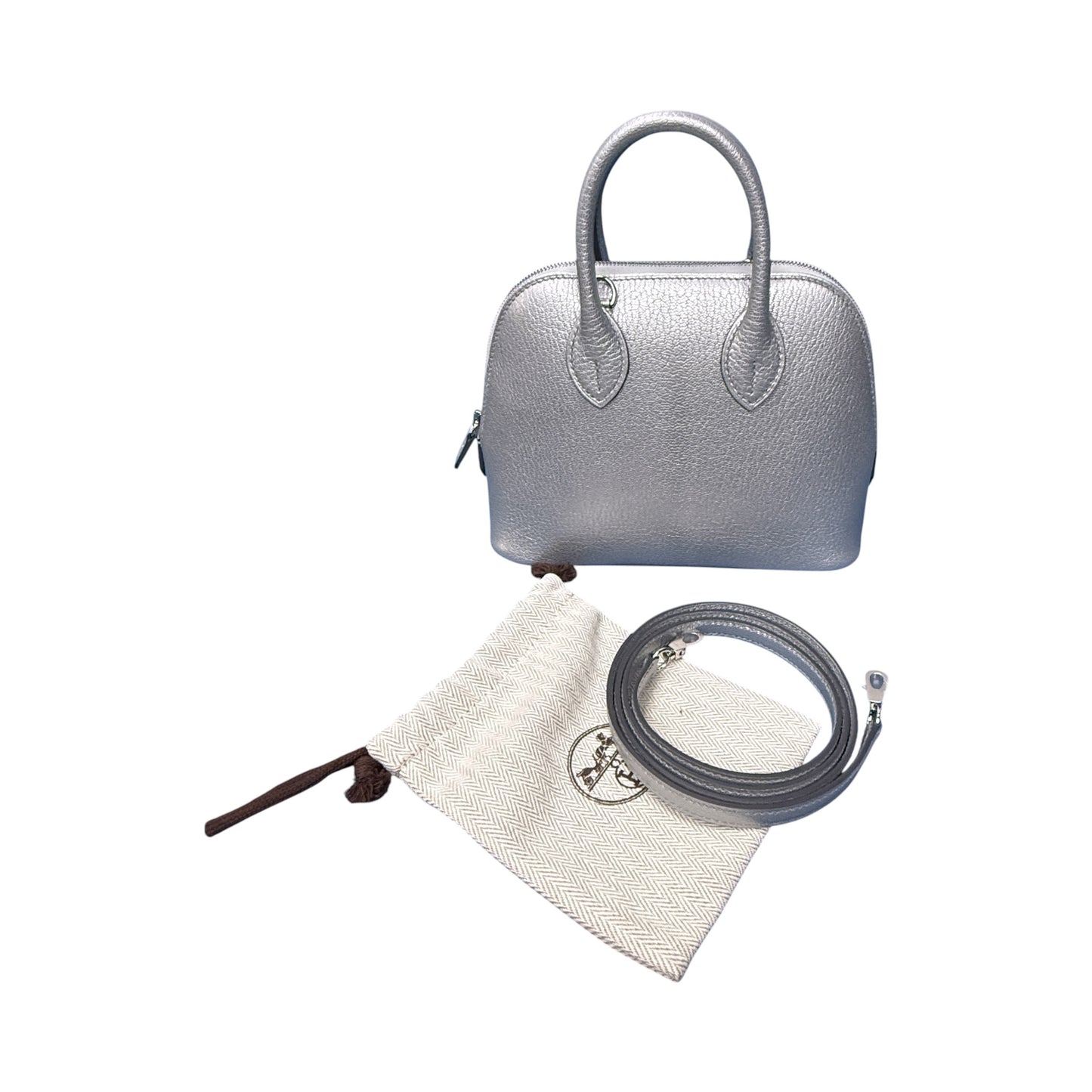 HERMES Mini Bolide 1923 Metallic Chevre Bag Size ONE SIZE