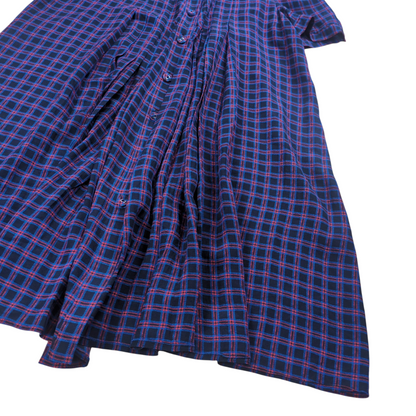 PRADA Check Pattern Frill Silk Shirt Dress Multi Size 42