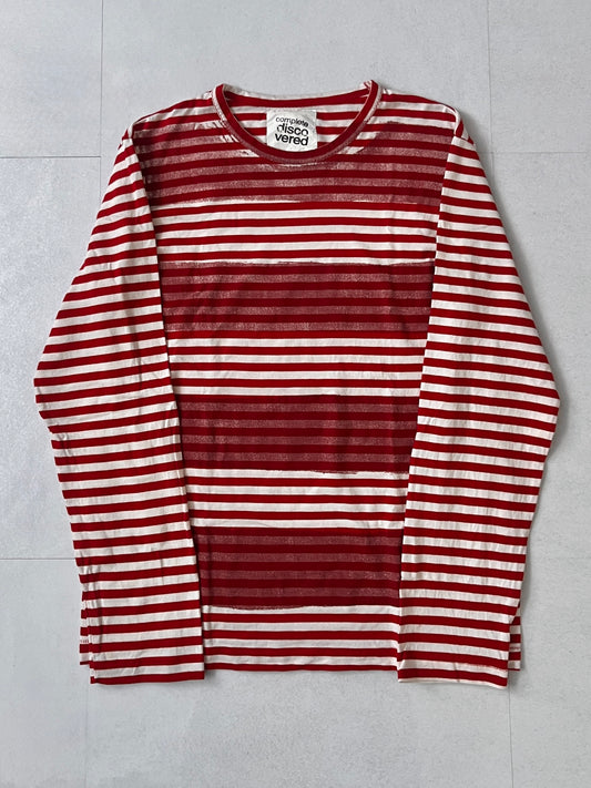 Vintage DISCOVERD Multi-Color Striped Long Sleeve Tee Size M