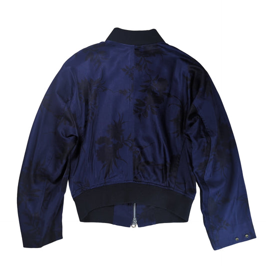 Y's Blue Botanical Bolero Bomber Jacket Size 1