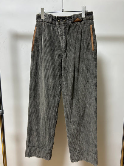Italian Corduroy Trousers 80s Gray Size S