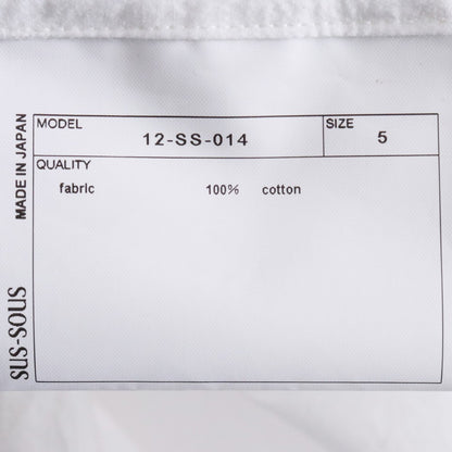SUS-SOUS 25SS Typewriter Cloth Atelier Shirt White Size 5