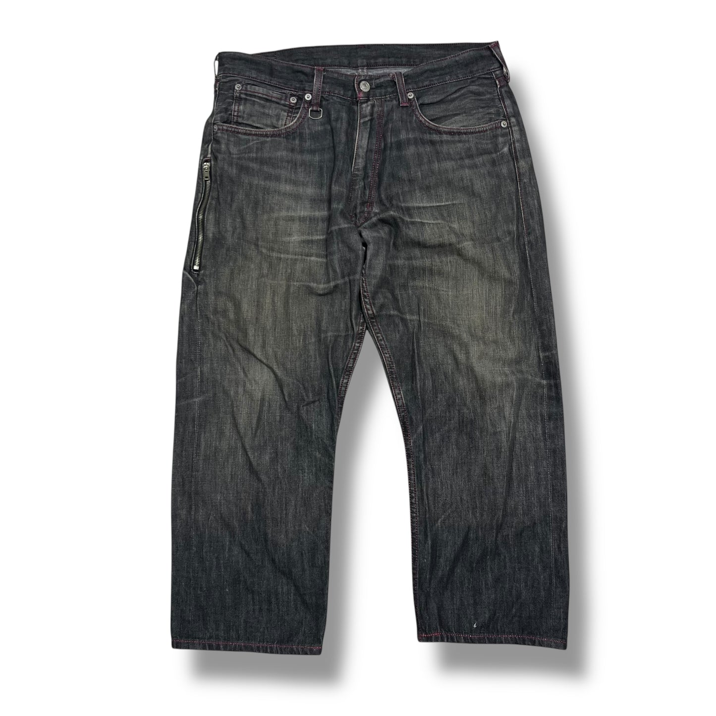 Fragment Design 00s Levi's Fenom Black Pink D-Ring Jeans