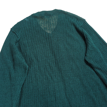 DOLCE&GABBANA Green Button Down Linen Cardigan Size 44