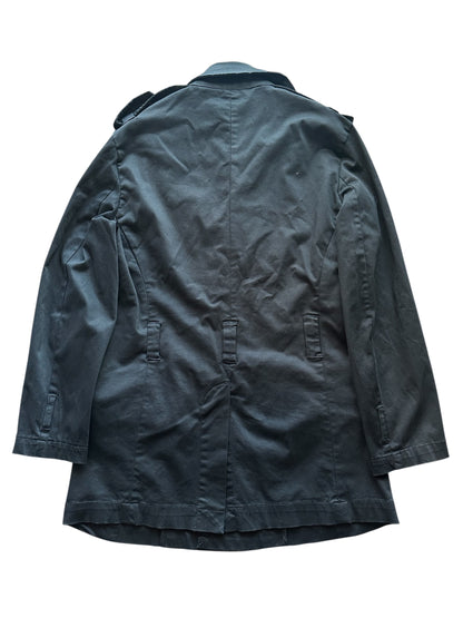 Vintage Black Slim-Fit Military Coat Size M