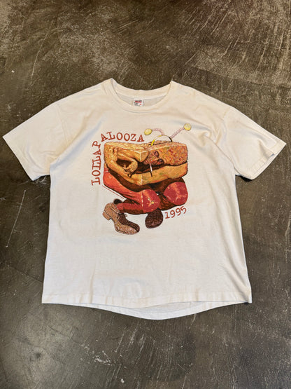 Vintage LOLLAPALOOZA '95 White Cotton T-Shirt Size XL