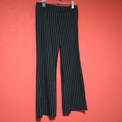 Issey Miyake Black Wool Button Design Striped Flare Size 1