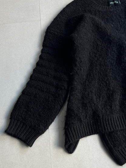 Zadig & Voltaire Black Zip Knit Mohair Blend Size M