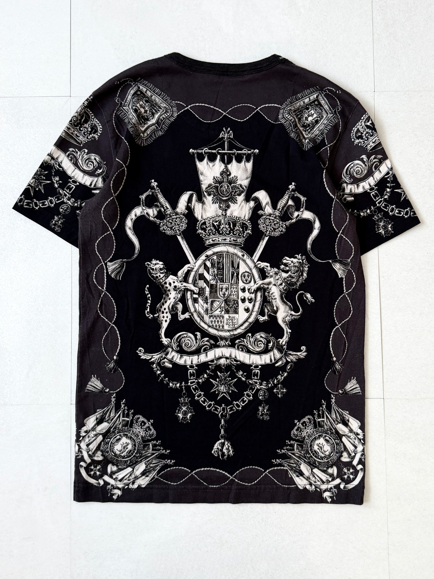 DOLCE&GABBANA Cotton All-Over Pattern T-Shirt Size 44