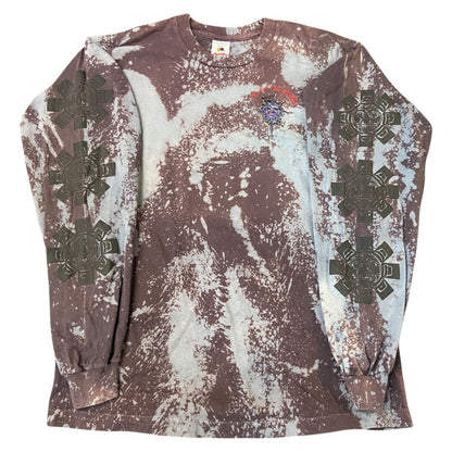 RED HOT CHILI PEPPERS Tie-Dye Long Sleeve Band Merchandise Red Size XL