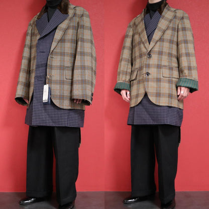 Kolor 20AW Three Pieces Docking Coat Navy Brown Size 1
