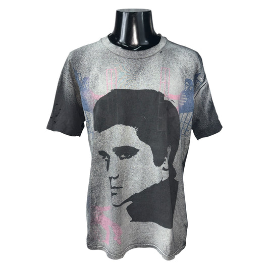 ELVIS PRESLEY 90s ALL OVER PRINT T-Shirt Size XL