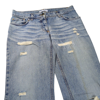 Dolce & Gabbana Distressed Blue Boots Denim Jeans Size 40