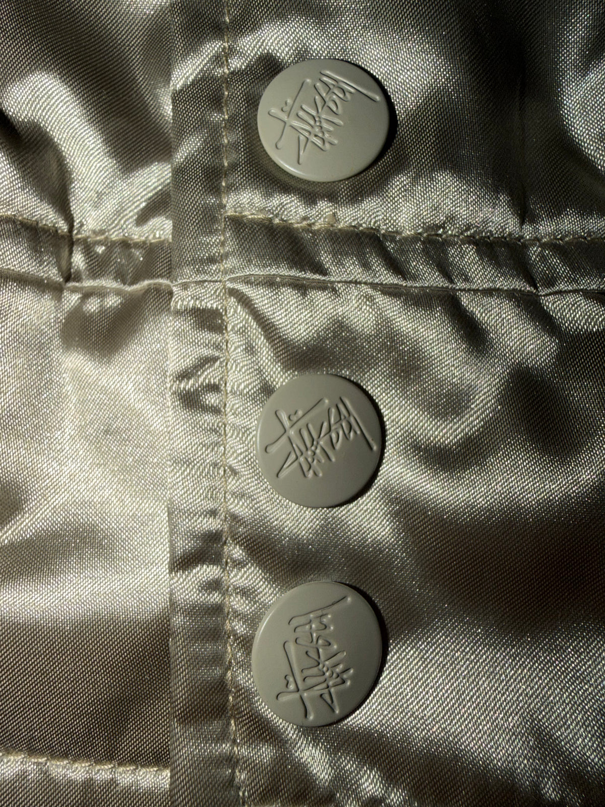 Stussy Authentic Gear '07 Satin Varsity Jacket Gold Size L