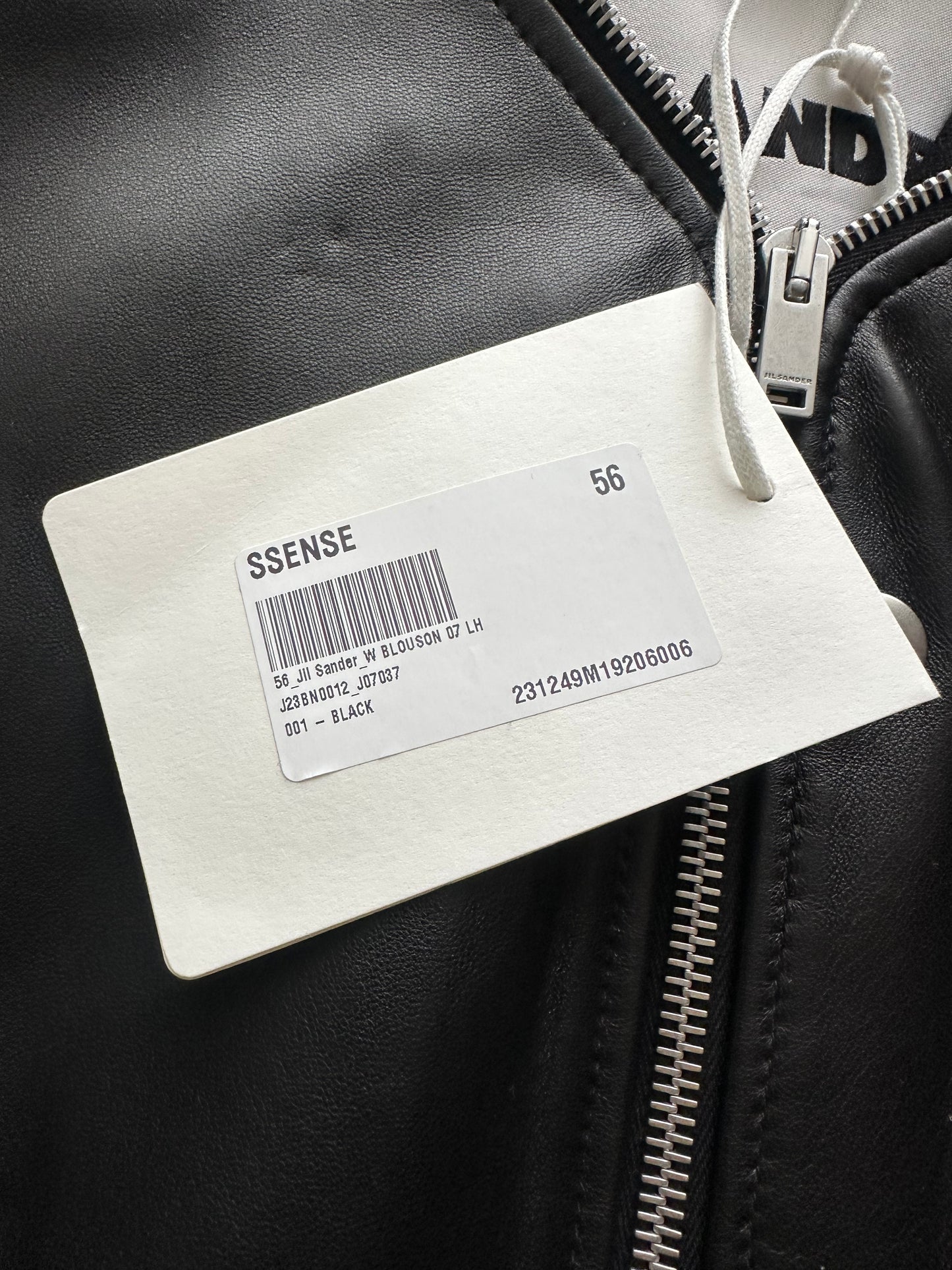 Jil Sander SS23 Jil Sander Lambskin Jacket Black Size XXL