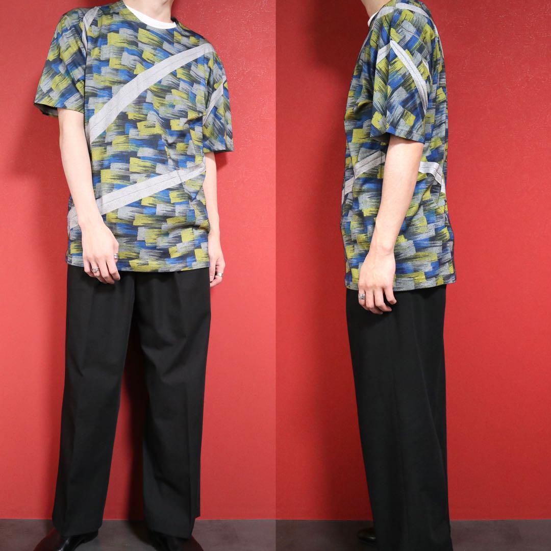 Issey Miyake Slanted Pleats All-Over Pattern T-Shirt Size 4